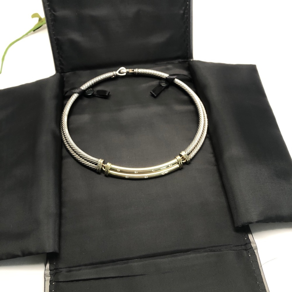 David Yurman Diamond Double Cable Metro Necklace - Picture 11 of 11